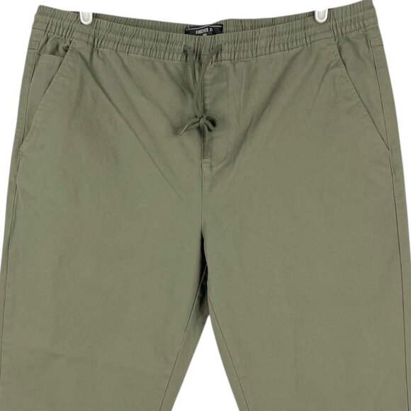 Forever 21 Men Olive Green Jogger Pants Size 2XL Elastic Waist w/Drawstring NWT - Picture 3 of 10